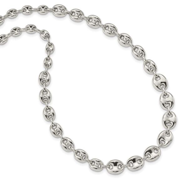 Kazi Luxury Sterling Silver Polished Fancy Link 18in Necklace